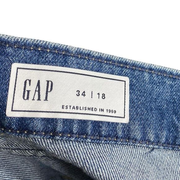 Gap Denim Maxi Skirt Womens 18/34 Blue Slit Pockets Raw Hem Western Modest 90s - Picture 3 of 10